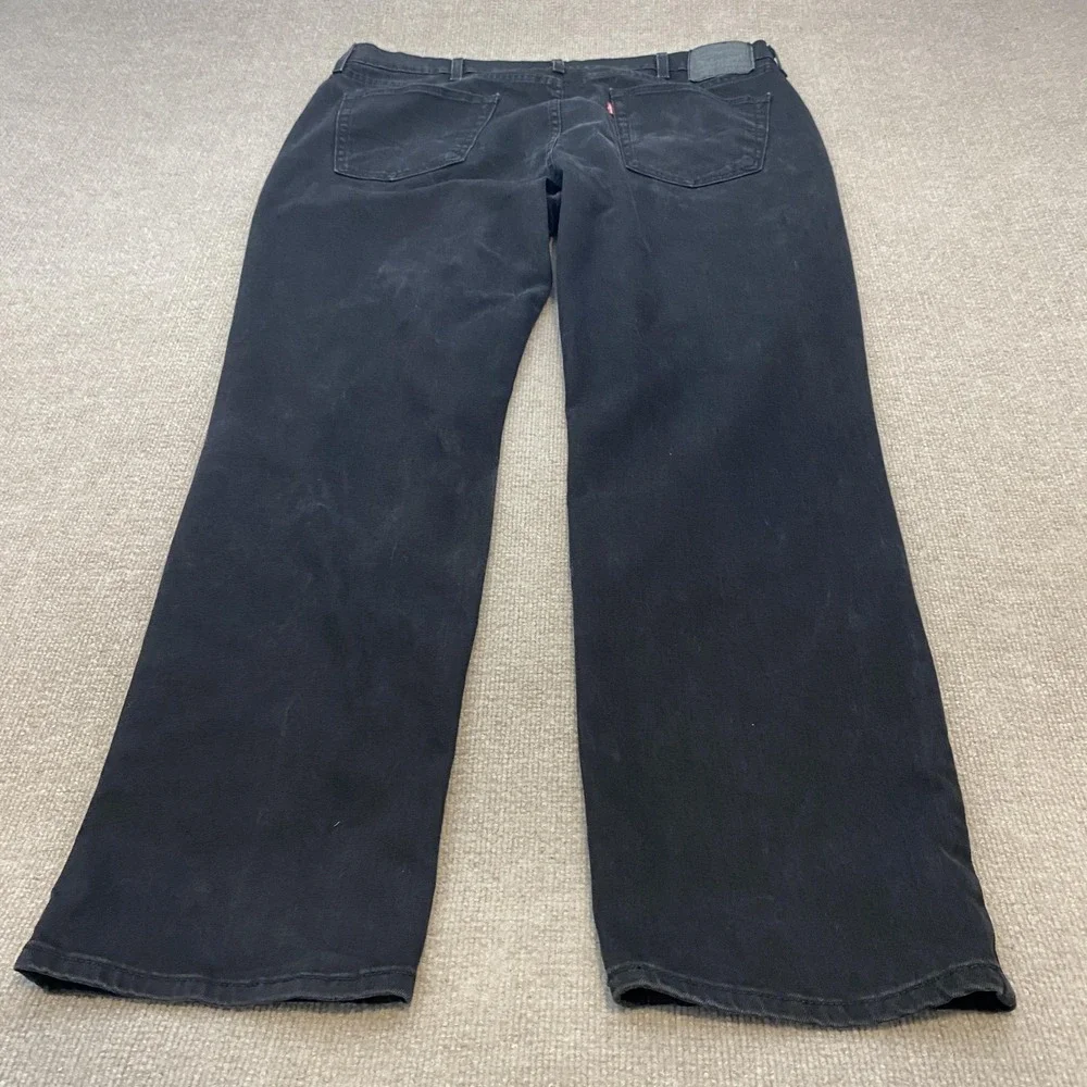Levis 541 Jeans Mens 42x34 Black Dark Wash Athletic Taper Stretch Denim Pants‎